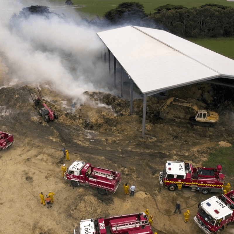 Hay shed fire in Victoria, Australia - October 2016